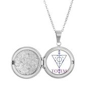 no/no Collar con medallón triangular de tótem circular con punta de flecha, joyería para regalo de cumpleaños