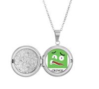 no/no Collar con medallón verde con emoción de miedo y miedo, joyería para regalo de cumpleaños