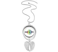 no/no Collar giratorio con colgante de alas de ángel con diseño de arco iris, Medium