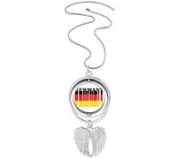 no/no Collar giratorio con colgante de alas de ángel con la bandera del país de Alemania, Medium
