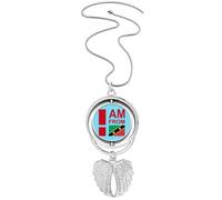 no/no Collar giratorio con diseño de alas de ángel con texto en inglés "I Am From Kitts Nevis", Medium
