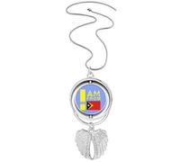no/no Collar giratorio con diseño de alas de ángel con texto en inglés "I Am From Timor East Timor", Medium