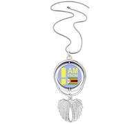 no/no Collar giratorio con diseño de alas de ángel con texto en inglés "I Am From Zimbabwe", Medium