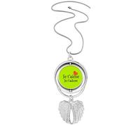 no/no Collar giratorio con diseño de alas de ángel con texto en inglés "I Love You Affection", Medium