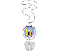 no/no Collar giratorio con diseño de alas de ángel con texto "I Am From Belgium Art Deco", Medium