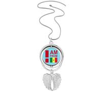 no/no Collar giratorio con diseño de alas de ángel con texto "I Am From Nigeria", Medium