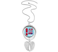 no/no Collar giratorio con diseño de alas de ángel con texto "I Am From Serbia", Medium