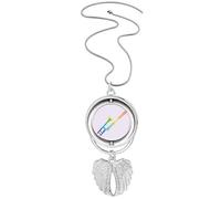 no/no Collar giratorio con diseño de alas de ángel, diseño de arco iris, Medium