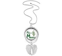 no/no Collar giratorio con diseño de alas de ángel, diseño de cactus mexicano, Medium