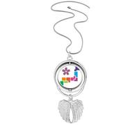 no/no Collar giratorio con diseño de flores japonesas que simboliza la cultura deportiva, alas de ángel, joyería, Medium