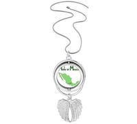 no/no Collar giratorio con diseño de mapa de México, estilo mexicano, alas de ángel, joyería, Medium