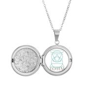 no/no Collar trapezoidal combinado con medallón triangular circular para guardar fotos, regalo de cumpleaños