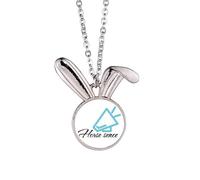 no/no Common Sense - Collar con colgante de conejo, diseño de caballos de comprensión cognitiva
