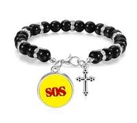 no/no Concise SOS Symbel Art Deco - Pulsera de cuentas para hombres y mujeres