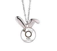 no/no Constellation Fate - Collar con colgante de conejo Leo para celebración de cumpleaños