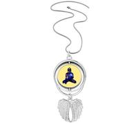 no/no Cosc Practice Blessing Meditation West Colgante alas de ángel giratorio collar joyería, Medium