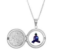 no/no Cosc Practice Blessing Meditation West - Collar con medallón para fotos, joyería de regalo de cumpleaños
