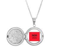 no/no Cry Help Rescue - Collar con medallón de emergencia para guardar fotos, regalo de cumpleaños