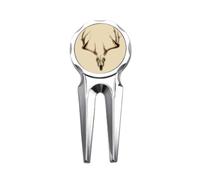 no/no Cuerno de ciervo l Art Deco Fashion Golf Divot Tool Herramienta de reparación de marcador de pelota de golf