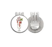 no/no Cup - Marcador de pelota de golf con clip magnético esmaltado para gorra, color rojo y blanco