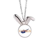 no/no Cyprus Euan Map Tourism - Collar con colgante de conejo, joyería de animal