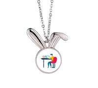no/no Designer Worked Hard Paint Seriously Rabbit - Collar con colgante de conejo, joyería de regalo