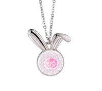no/no Dietary Fruits With Colorful Lines Rabbit Collar Colgante Bunny Animal Jewelry Gift