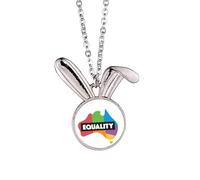 no/no Diferencia de género, collar con colgante de conejo de igualdad de arco iris australiano, joyería de regalo