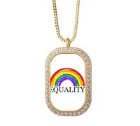 no/no Diferencia de género e identidad arco iris igualdad collar colgante diamante cristal oro joyería