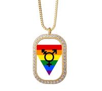 no/no Diferenciación Identidad Rainbow Igualdad Collar Colgante Diamante Cristal Oro Joyería