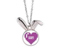 no/no Direction - Collar con colgante de conejo con dígitos cardíacos Art Deco