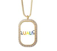 no/no Diversificación Diferenciación Identidad Rainbow Igualdad Collar Colgante Diamante Cristal Oro Joyería