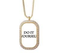 no/no Do It Yourself - Collar con colgante de cristal de diamante dorado