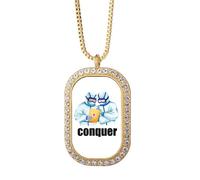 no/no Doctor Customer Service Suffe Research - Collar con colgante de diamantes de cristal dorado