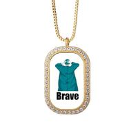 no/no Doctor Stay Home Save Valor - Collar con colgante de diamantes de cristal dorado