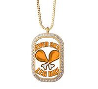 no/no Drumsticks Tempt People Ignore Food - Collar con colgante de diamantes de cristal dorado