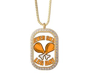 no/no Drumsticks Tempt People Ignore Food - Collar con colgante de diamantes de cristal dorado