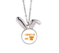 no/no Eat Cake Desire Life Art Deco - Collar con colgante de conejo de moda