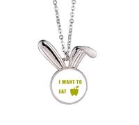 no/no Eat Fruits Desire Life Art Deco - Collar con colgante de conejo de moda