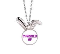 no/no Emotional Discontent - Collar con colgante de conejo de matrimonio con diseño de conejo