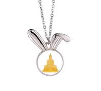 no/no en dharma meditation portrait atabha - Collar con colgante de conejo, joyería de animal