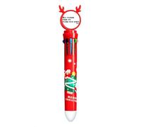 no/no English Motto Self Motivation - Bolígrafo multicolor con diseño de árbol de Navidad, Papá Noel