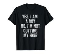 No, no Estoy cortando el Pelo de los niños Pelo Largo Camiseta gráfica económica, Hombre, Negro, S
