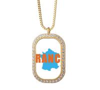 no/no Euan Map Tower France - Collar con colgante de diamantes de cristal dorado