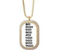 no/no Expression Star Sun System - Collar con colgante de diamante y cristal dorado