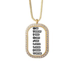 no/no Expression Star Sun System - Collar con colgante de diamante y cristal dorado