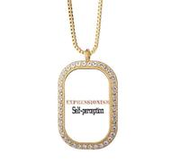 no/no Expressionism Innovation Art - Collar con colgante de diamante y cristal dorado