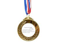 no/no Famous Poetry Quote A Grain Of Sand Gold Award Medal First Place Ribbon