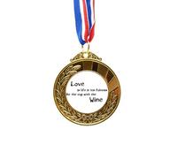 no/no Famous Poetry Quote Love Like Wine Gold Award Medal First Place Ribbon