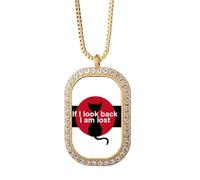 no/no Film Dialogue Never Look Back - Collar con colgante de cristal de diamante dorado